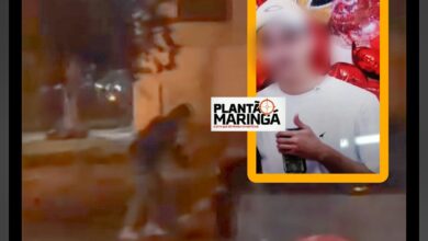 Fotos de Vídeo mostra jovem de 22 anos sendo agredido com coronhadas após ser baleado em Maringá; os criminosos utilizaram uma submetralhadora