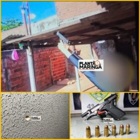 Fotos de Homem é preso após realizar disparos de arma de fogo e ensinar filha menor de idade a atirar em Maringá