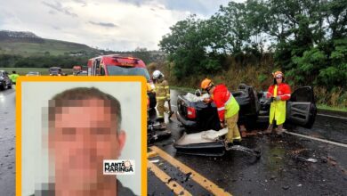 Fotos de Motorista morre após colisão frontal entre caminhão e Saveiro com placa de Maringá