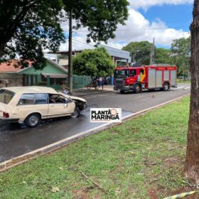 Fotos de Motorista perde controle de veículo e capota em Maringá; veja o vídeo
