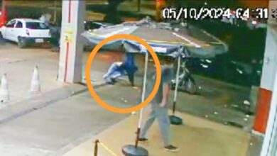 Fotos de Vídeo mostra homem é baleado em pátio de posto de combustíveis em Maringá