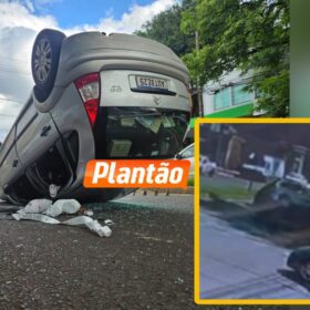 Câmera registra carro capotando após bater em carro e moto estacionados em Maringá Foto 7 Fotos de Câmera registra carro capotando após bater em carro e moto estacionados em Maringá