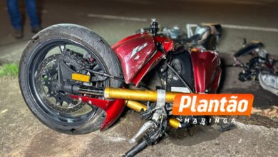 Fotos de Jovem com moto de alta cilindrada sofre ferimentos graves após acidente em Maringá