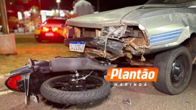 Fotos de Moto é arrastada por carro após acidente em Maringá