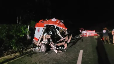 Fotos de Acidente com ambulância do Samu na BR-476 deixa quatro mortos no PR
