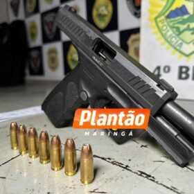 Fotos de Homem é preso após disparar arma de fogo em frente à equipe da Rotam em Maringá