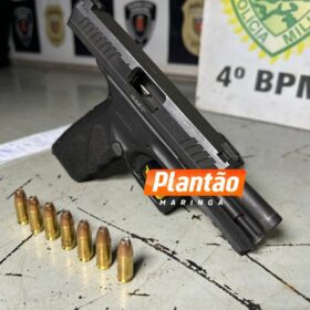 Homem é preso após disparar arma de fogo em frente à equipe da Rotam em Maringá Foto 1 Fotos de Homem é preso após disparar arma de fogo em frente à equipe da Rotam em Maringá
