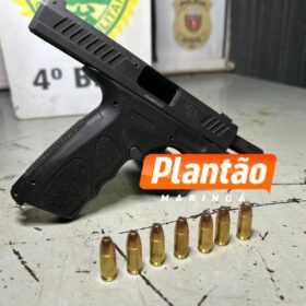 Fotos de Homem é preso após disparar arma de fogo em frente à equipe da Rotam em Maringá