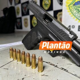 Fotos de Homem é preso após disparar arma de fogo em frente à equipe da Rotam em Maringá