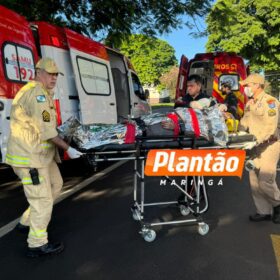 Fotos de Jovem a caminho do trabalho sofre acidente grave após colisão com lixeira e árvore em Maringá