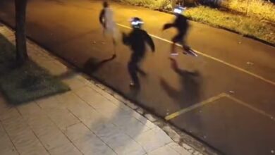 Fotos de Câmera de segurança flagra estudante sendo assaltado e agredido em Maringá