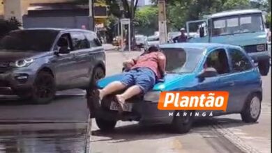 Fotos de Homem com barra de ferro é arrastado por carro após briga de trânsito em Maringá