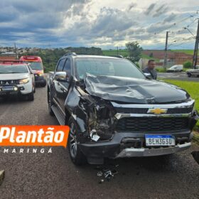 Motociclista é intubado e socorrido em estado gravíssimo após acidente com caminhonete em Maringá Foto 1 Fotos de Motociclista é intubado e socorrido em estado gravíssimo após acidente com caminhonete em Maringá