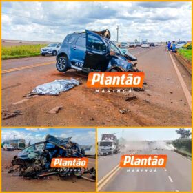 Fotos de Câmera registra colisão entre carro e caminhão que deixou uma mulher morta na PR-317