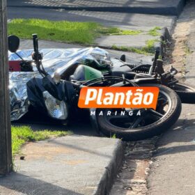 Fotos de Câmera registra homem com antecedentes criminais sendo executado a tiros enquanto andava de moto em Maringá