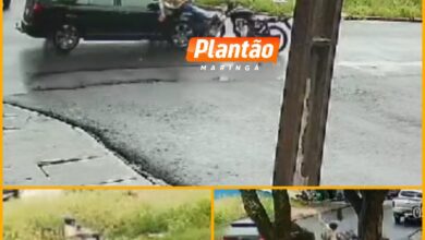 Fotos de Câmeras de segurança registram acidente em Maringá