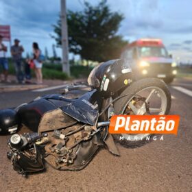 Fotos de Motociclista sofre ferimentos graves em acidente na Avenida Carlos Borges, em Maringá