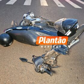 Fotos de Motociclista sofre ferimentos graves em acidente na Avenida Carlos Borges, em Maringá