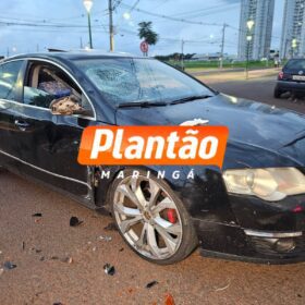 Fotos de Motociclista sofre ferimentos graves em acidente na Avenida Carlos Borges, em Maringá