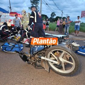 Fotos de Motociclista sofre ferimentos graves em acidente na Avenida Carlos Borges, em Maringá