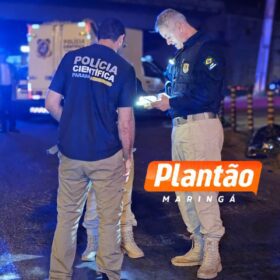 Fotos de Garupa morre e piloto fica em estado grave após moto bater em meio-fio e alambrado em Maringá 
