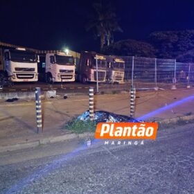 Fotos de Garupa morre e piloto fica em estado grave após moto bater em meio-fio e alambrado em Maringá 