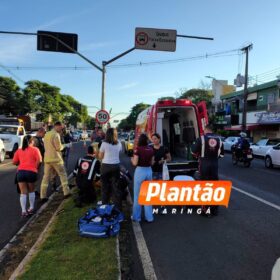 Fotos de Menino de 10 anos é atropelado por moto ao cruzar avenida em Maringá - câmera registrou acidente