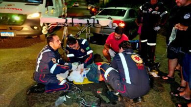 Fotos de Motociclista é intubado após queda de moto em Maringá
