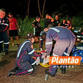 Fotos de Motociclista é intubado após queda de moto em Maringá