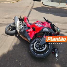 Fotos de Motociclista sofre ferimentos graves após carro avança preferencial em Maringá