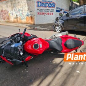 Motociclista sofre ferimentos graves após carro avança preferencial em Maringá Foto 1 Fotos de Motociclista sofre ferimentos graves após carro avança preferencial em Maringá