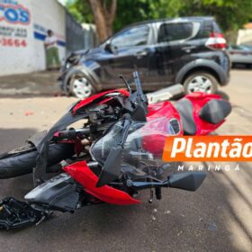 Fotos de Motociclista sofre ferimentos graves após carro avança preferencial em Maringá