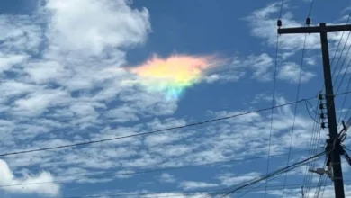Fotos de 'Nuvem colorida' chama a atenção de moradores de cidade do Paraná