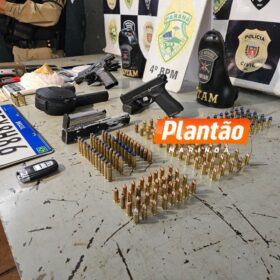 Fotos de Rotam apreende arsenal, drogas e equipamentos usados ​​em furtos de Hilux em Maringá