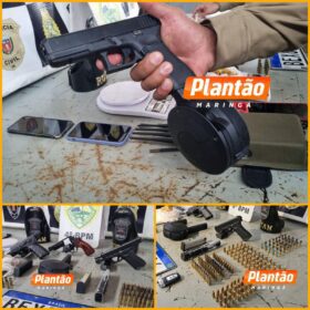 Fotos de Rotam apreende arsenal, drogas e equipamentos usados ​​em furtos de Hilux em Maringá