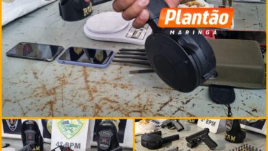 Fotos de Rotam apreende arsenal, drogas e equipamentos usados ​​em furtos de Hilux em Maringá