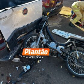 Fotos de Adolescente fica ferido após bater mobilete contra carro em Maringá