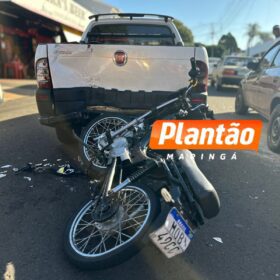 Fotos de Adolescente fica ferido após bater mobilete contra carro em Maringá