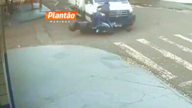 Fotos de Caminhão invade preferencial e causa grave acidente com motociclista em Maringá