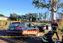 Fotos de Colisão frontal na PR-455 deixa um morto e quatro feridos, um em estado grave