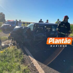 Fotos de Colisão frontal na PR-455 deixa um morto e quatro feridos, um em estado grave