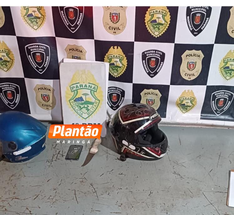 Fotos de Criminosos agridem mulher durante roubo de moto em Maringá