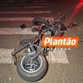 Fotos de Dois jovens ficam feridos após acidente entre moto elétrica e ônibus em Maringá; um deles em estado gravíssimo