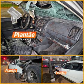 Jovem de 20 anos fica gravemente ferido após colisão com carreta em Maringá Foto 1 Fotos de Jovem de 20 anos fica gravemente ferido após colisão com carreta em Maringá