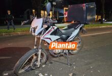 Fotos de Motociclista sofre fratura exposta de fêmur após colisão na Avenida Colombo, em Maringá