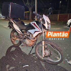 Fotos de Motociclista sofre fratura exposta de fêmur após colisão na Avenida Colombo, em Maringá