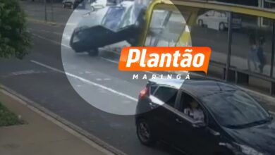 Fotos de Câmera de segurança flagra acidente impressionante em Maringá