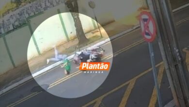 Fotos de Câmera registra homem sendo atropelado por motocicleta em Maringá