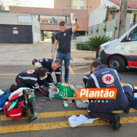 Fotos de Homem é atropelado por motocicleta e fica gravemente ferido em Maringá