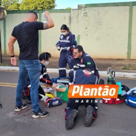 Fotos de Homem é atropelado por motocicleta e fica gravemente ferido em Maringá